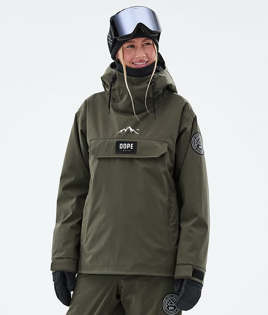 Dope Blizzard W Snowboard Jacket Women Olive Green