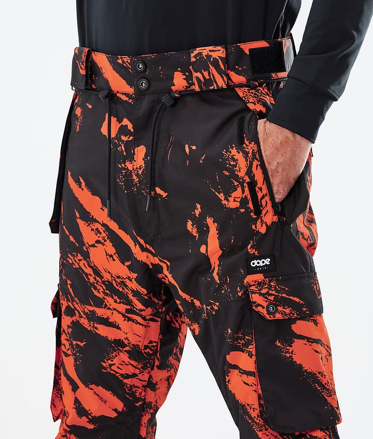 Dope Iconic Ski Pants Men Paint Orange