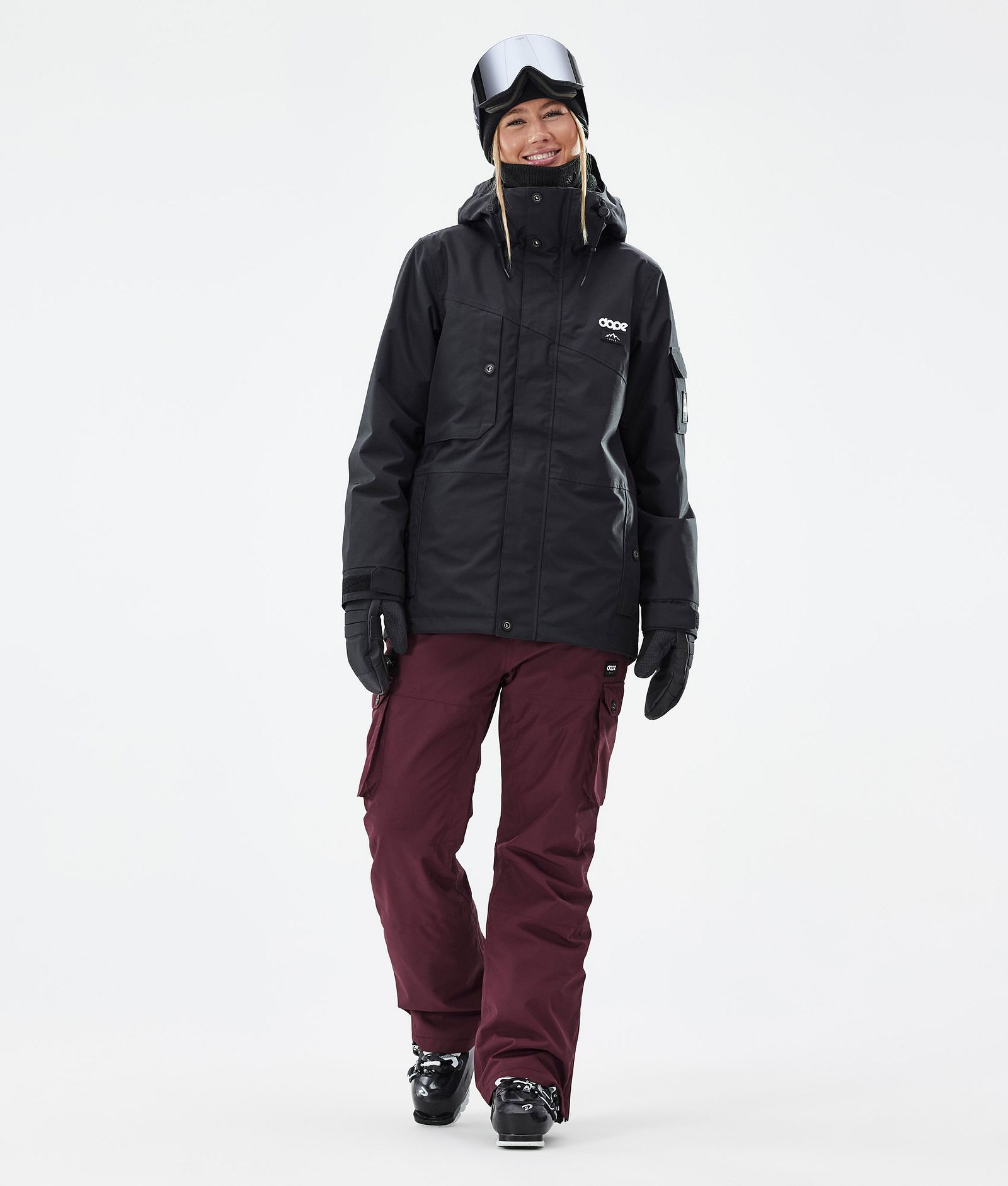 Dope Iconic W Pantalon de Ski Femme Don Burgundy, Image 2 sur 7