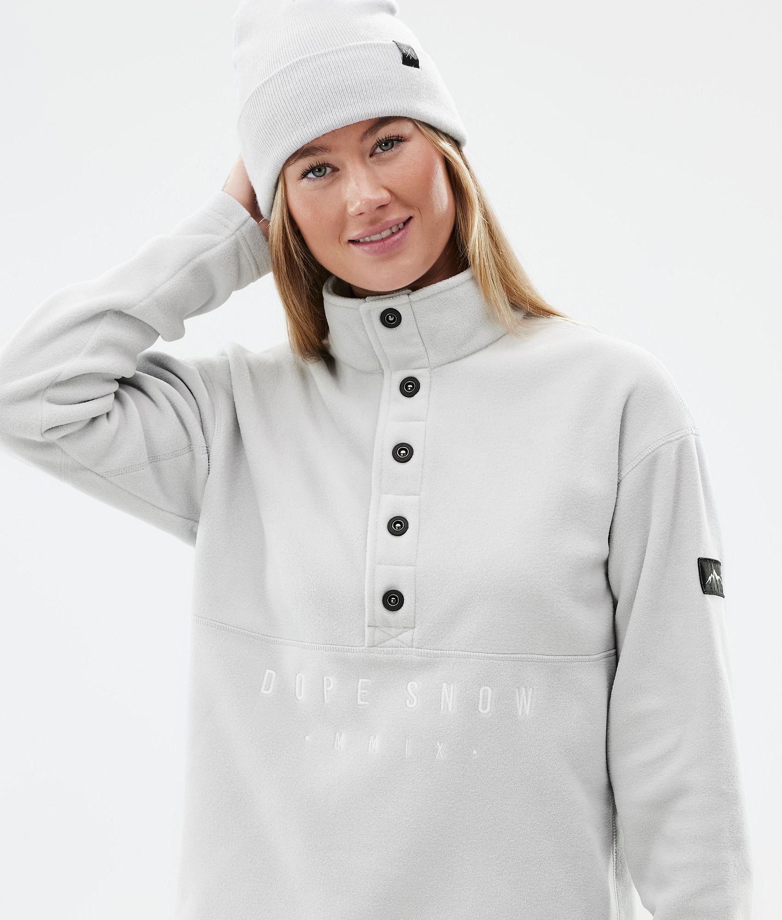 Dope Comfy W Fleece Trui Dames Light Grey Renewed, Afbeelding 2 van 6