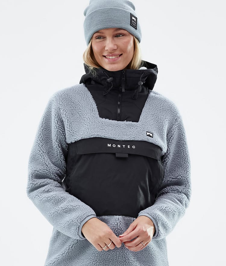 Montec Lima W 22 Fleece Hoodie Dames Soft Blue/Black, Afbeelding 2 van 10