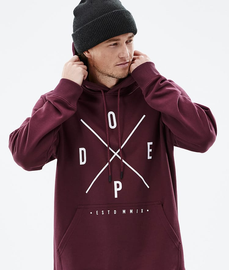 Dope Common 2022 Felpa con Cappuccio Uomo 2X-Up Burgundy, Immagine 2 di 6