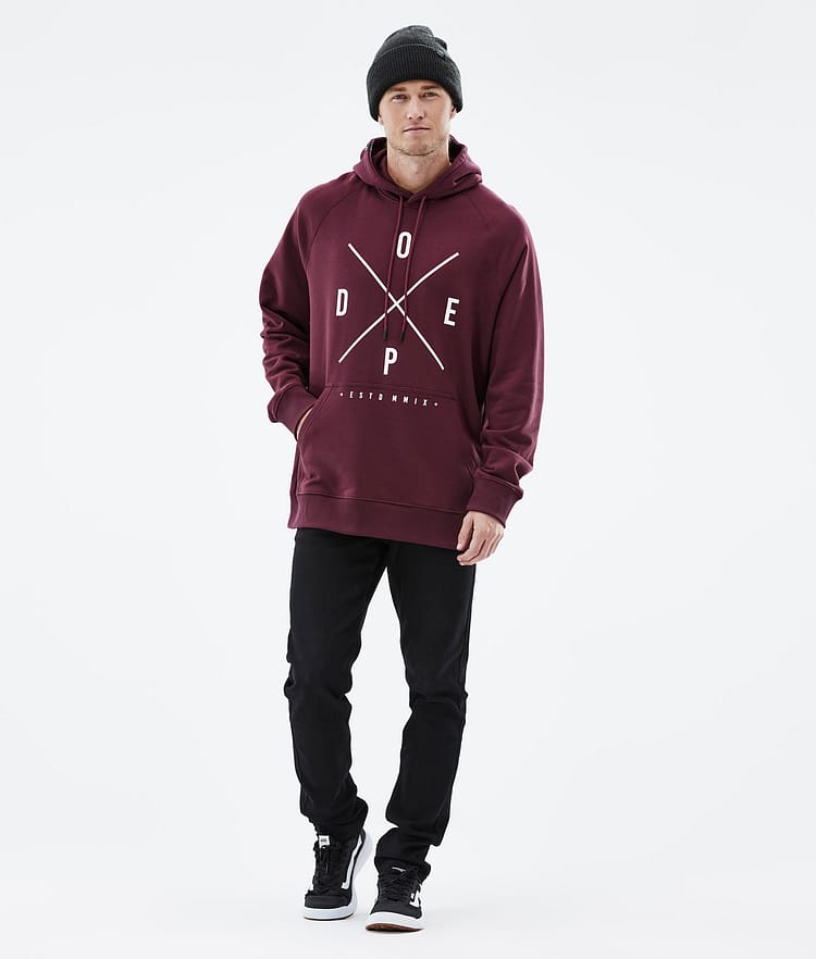 Dope Common 2022 Felpa con Cappuccio Uomo 2X-Up Burgundy