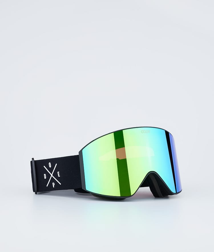 Dope Sight Ski Goggles Men Black W/Black Green Mirror