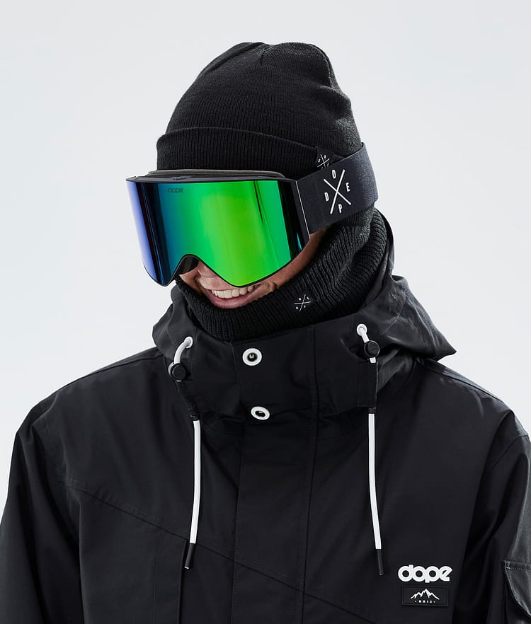 Dope Sight Masque de ski Black W/Black Green Mirror