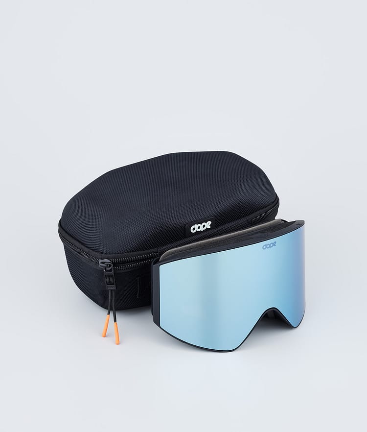 Dope Sight Masque de ski Homme Black W/Black Blue Mirror - Noir