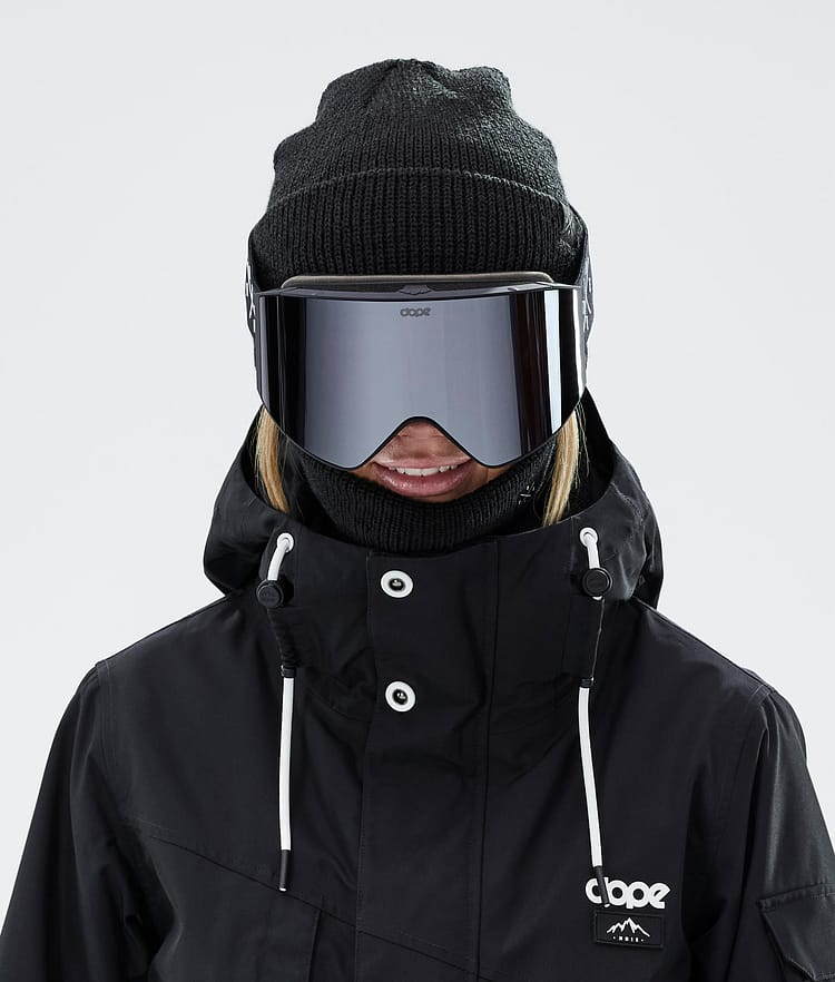 Dope Sight Skibriller Black W/Black Silver Mirror