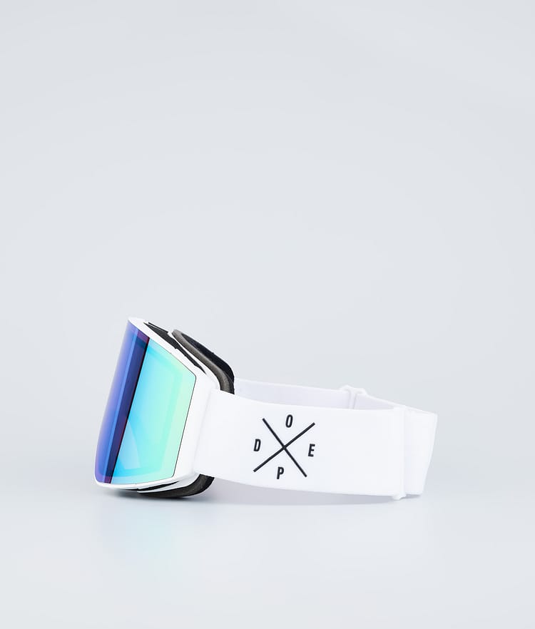 Dope Sight Ski Goggles White W/White Green Mirror