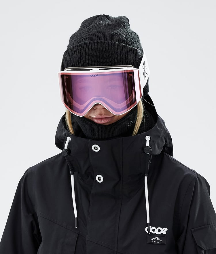 Dope Sight Masque de ski Homme White W/White Pink Mirror - Blanc