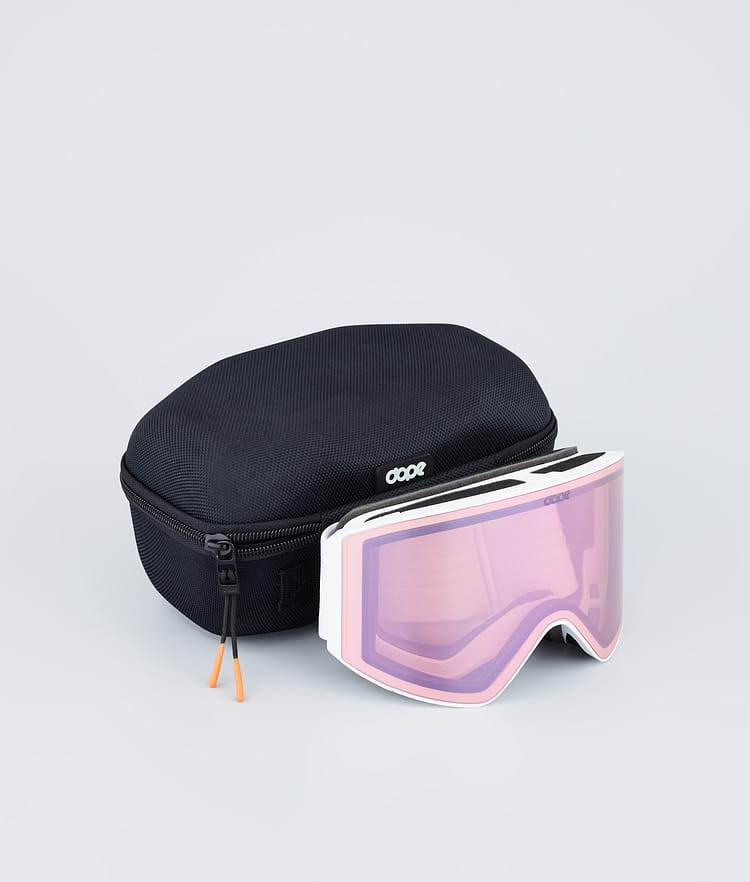 Dope Sight Masque de ski White W/White Pink Mirror