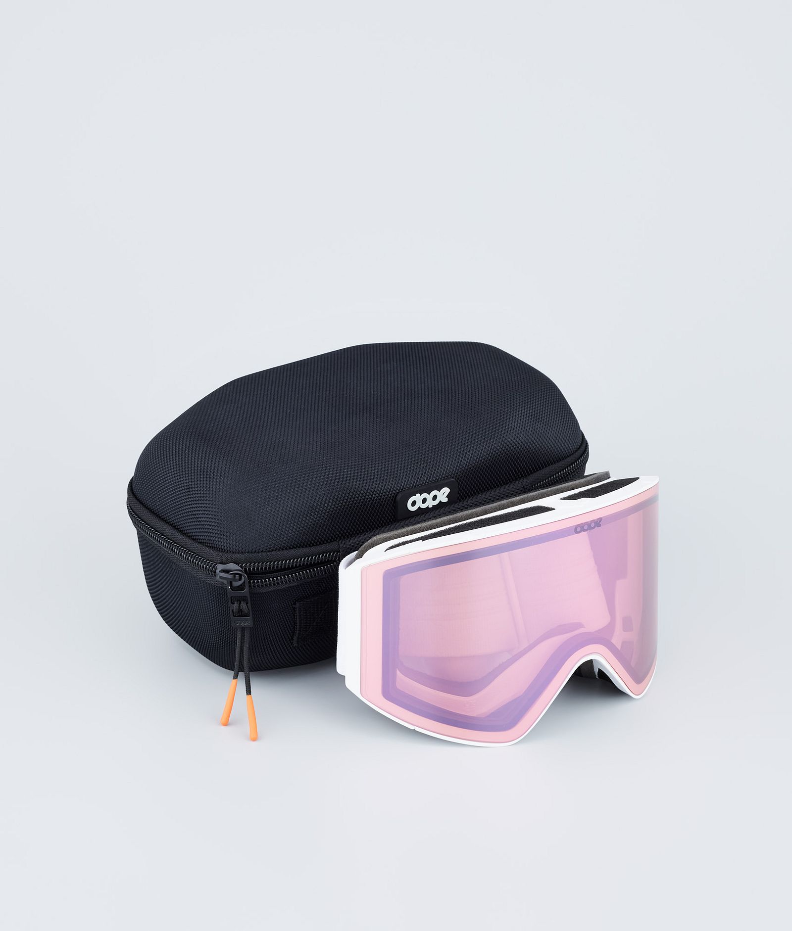 Dope Sight Ski Goggles White W/White Pink Mirror
