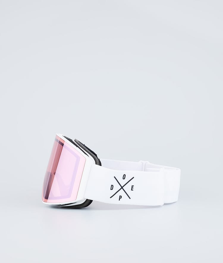 Dope Sight Gogle Narciarskie White W/White Pink Mirror