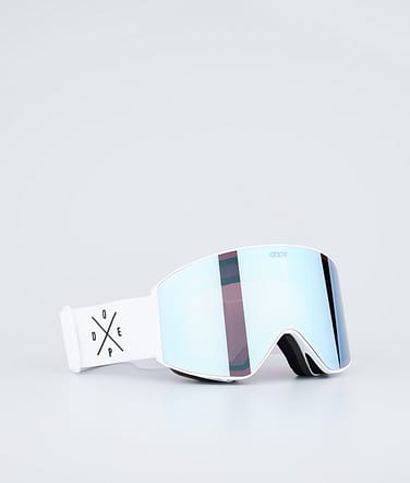 Dope Sight Skibriller White W/White Blue Mirror