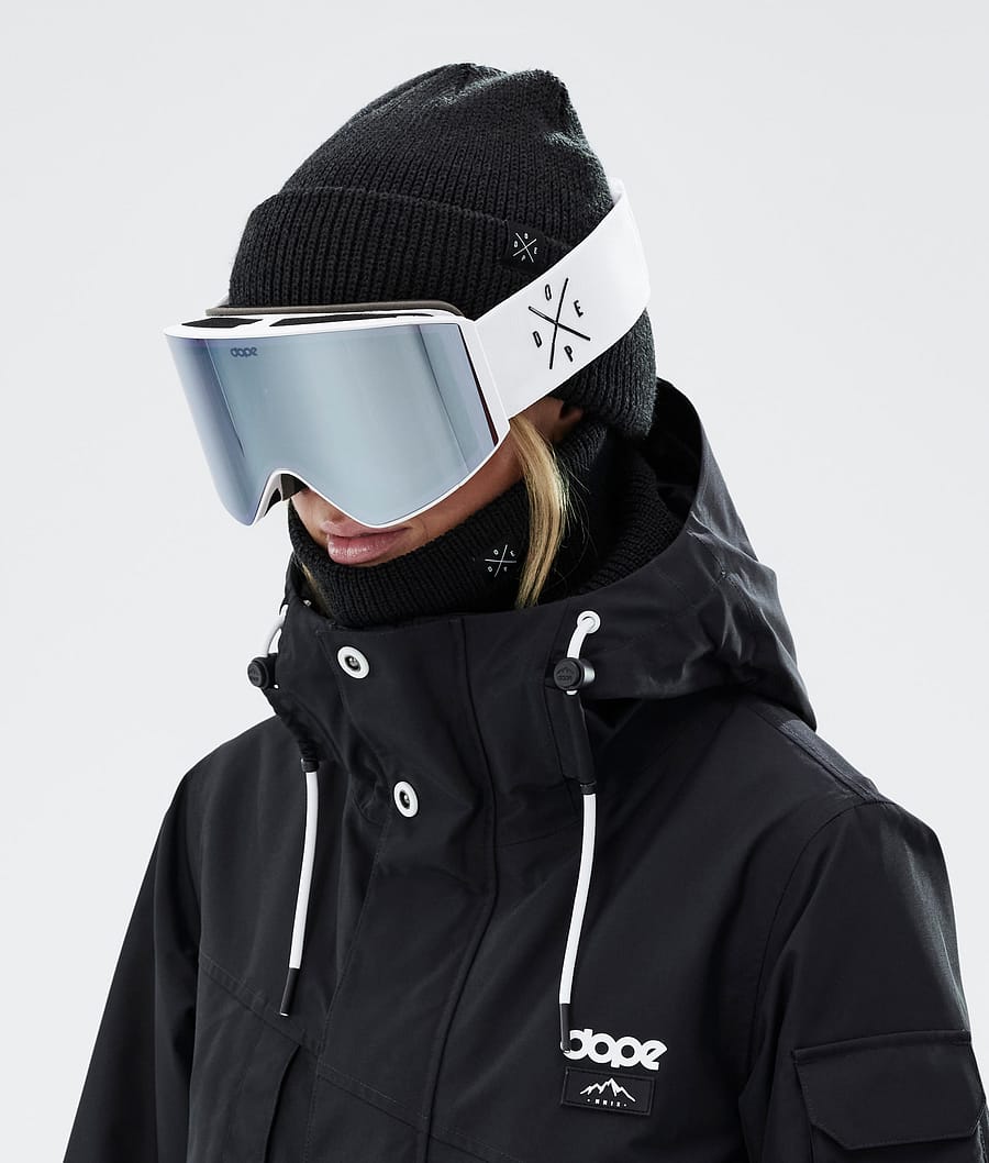 Dope Sight Ski Goggle White W/White Blue Mirror