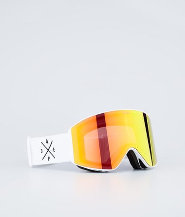 Dope Sight Ski Goggles White W/White Red Mirror