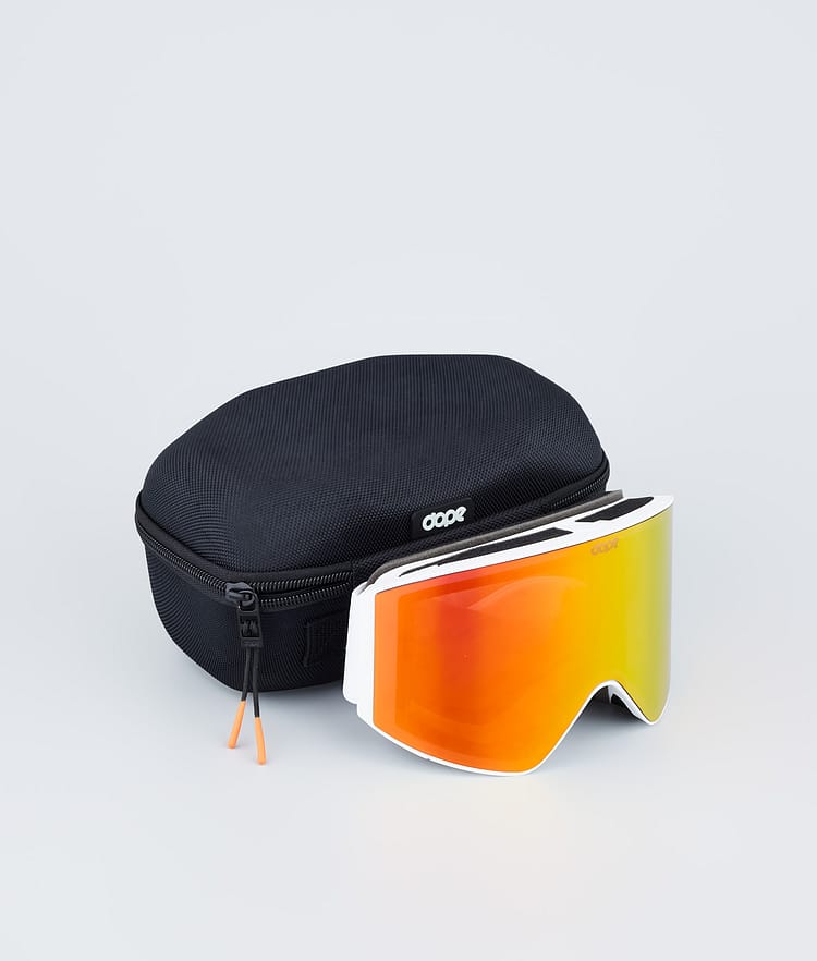 Dope Sight 2023 Ski Goggles White W/White Red Mirror, Image 4 of 6