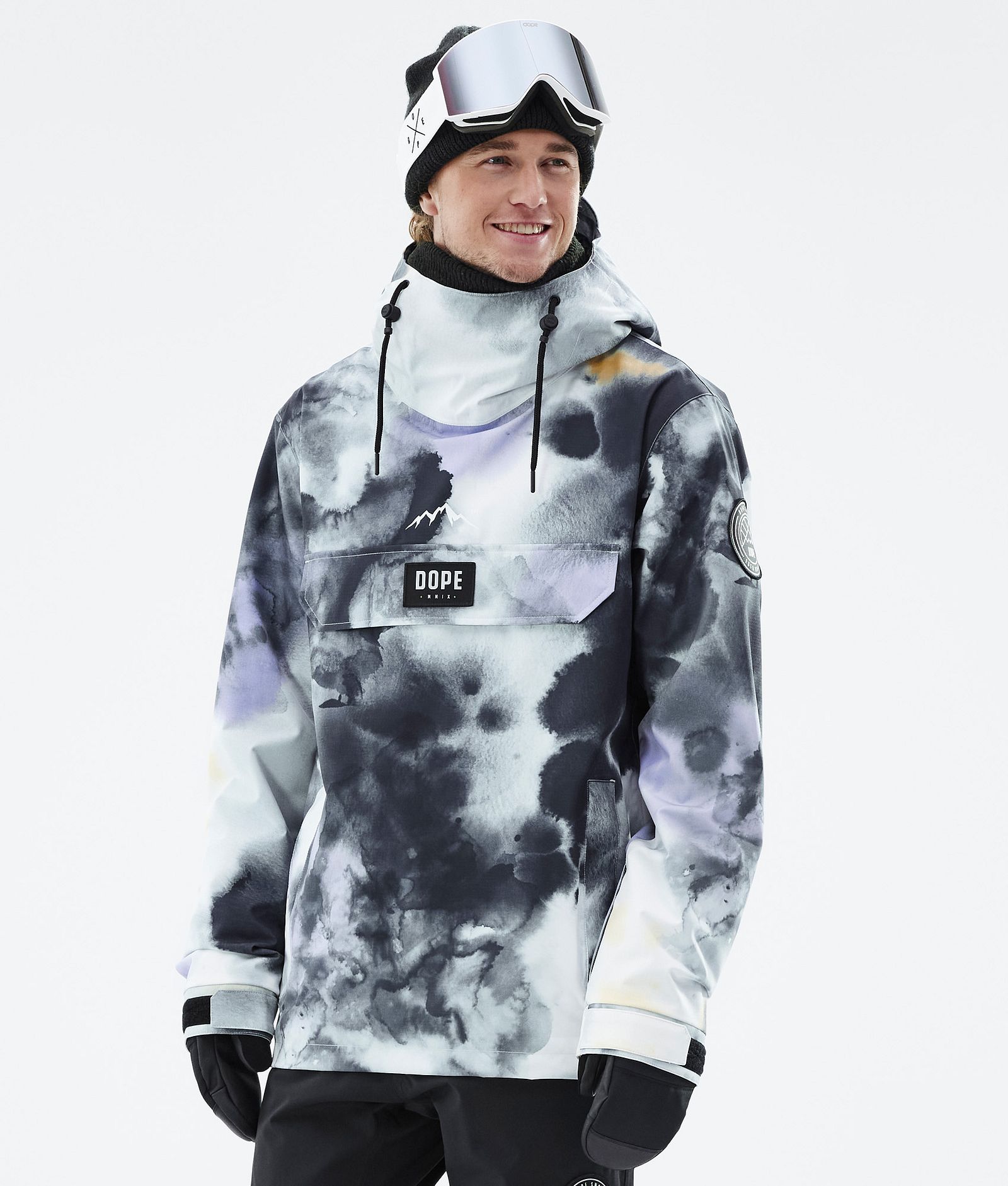 Dope Blizzard 2022 Snowboardjakke Herre Tiedye Black Purple Renewed, Billede 1 af 9