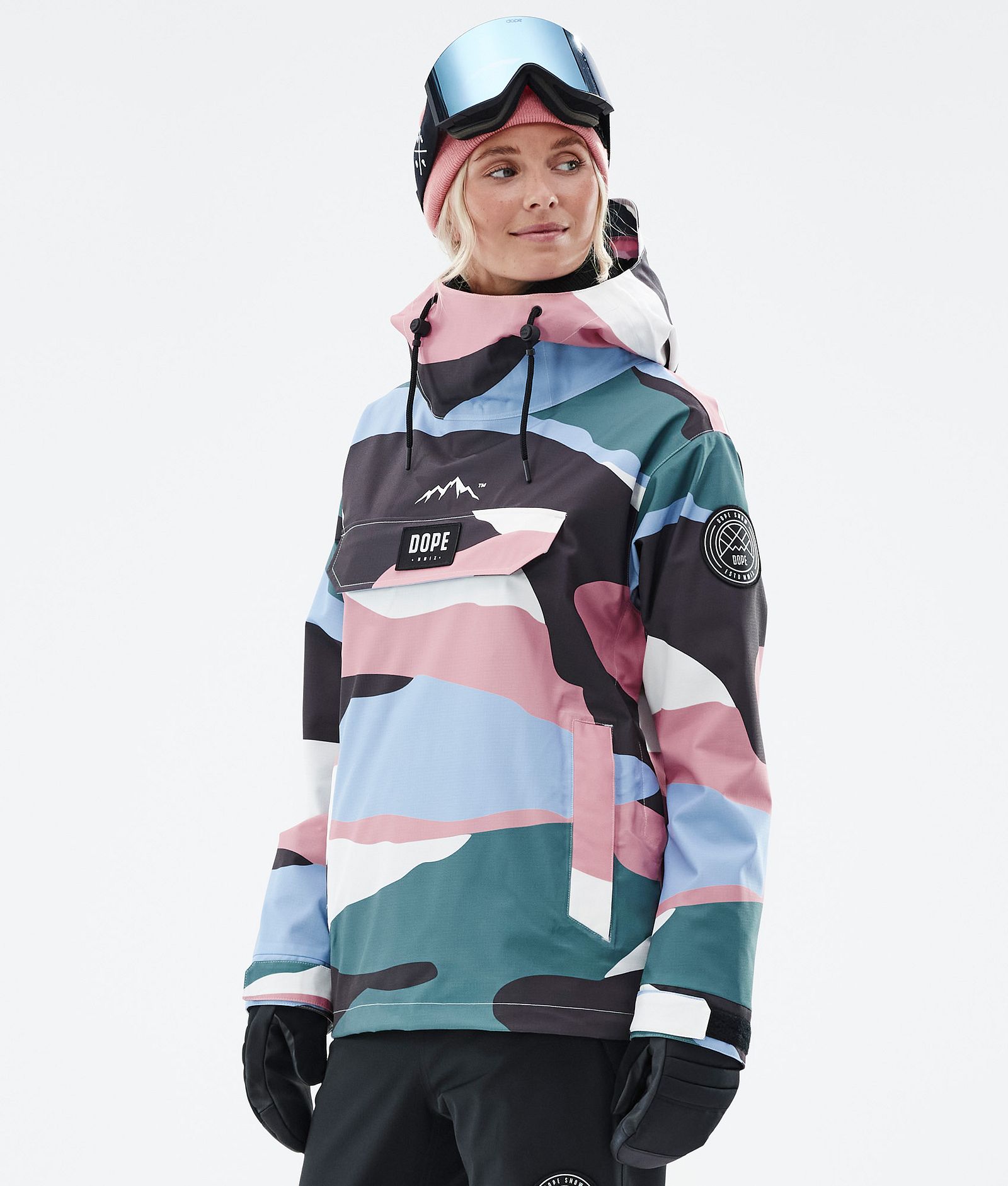 Dope Blizzard W 2022 Snowboard Jacket Women Shards Light Blue Muted Pink Renewed, Image 1 of 9