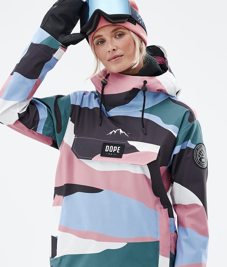 Dope Blizzard W 2022 Veste Snowboard Femme Shards Light Blue Muted Pink