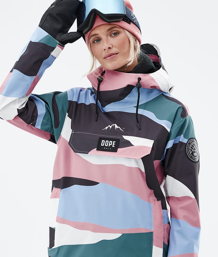 Dope Blizzard W 2022 Kurtka Snowboardowa Kobiety Shards Light Blue Muted Pink, Zdjęcie 2 z 9