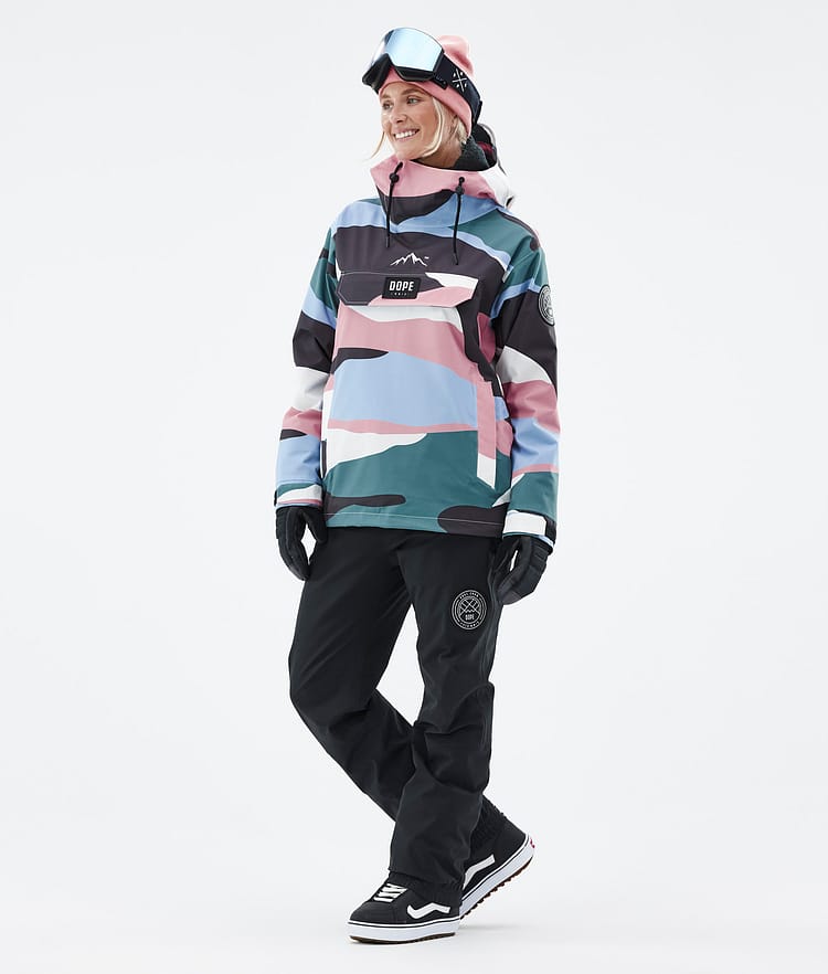 Dope Blizzard W 2022 Snowboard jas Dames Shards Light Blue Muted Pink Renewed, Afbeelding 3 van 9