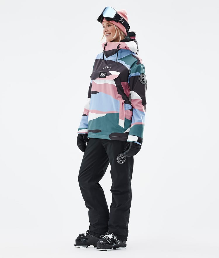 Dope Blizzard W 2022 Ski jas Dames Shards Light Blue Muted Pink, Afbeelding 3 van 9