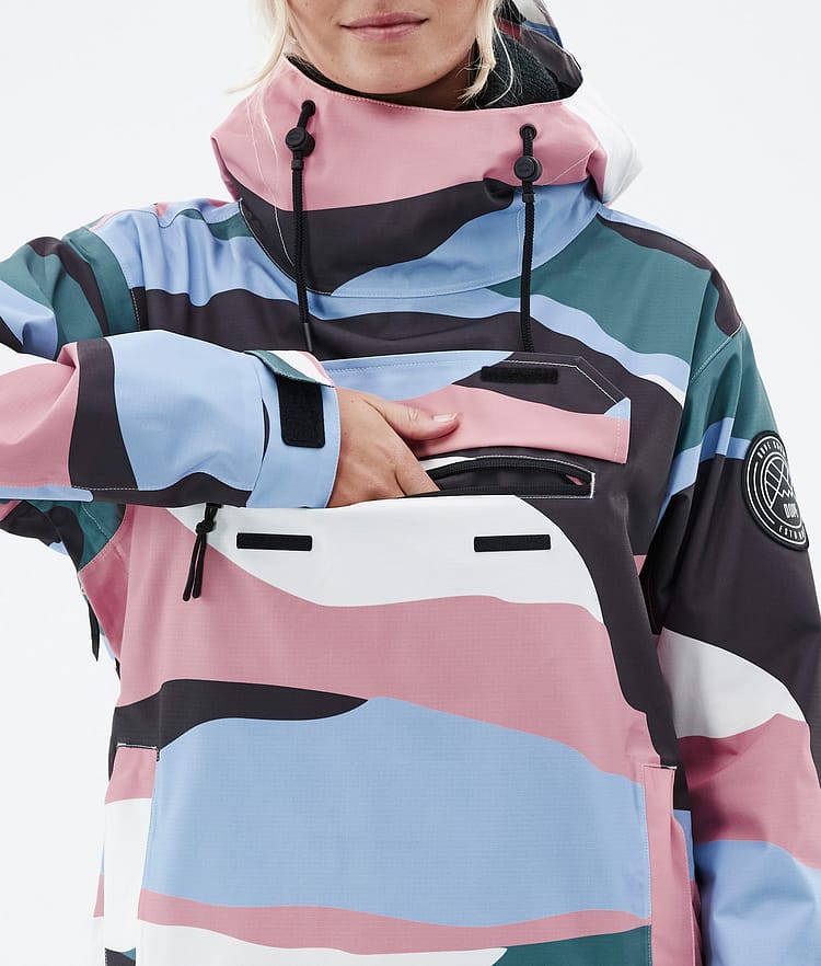 Dope Blizzard W 22 Lyžařská Bunda Dámské Shards Light Blue Muted Pink, Obrázek 9 z 9