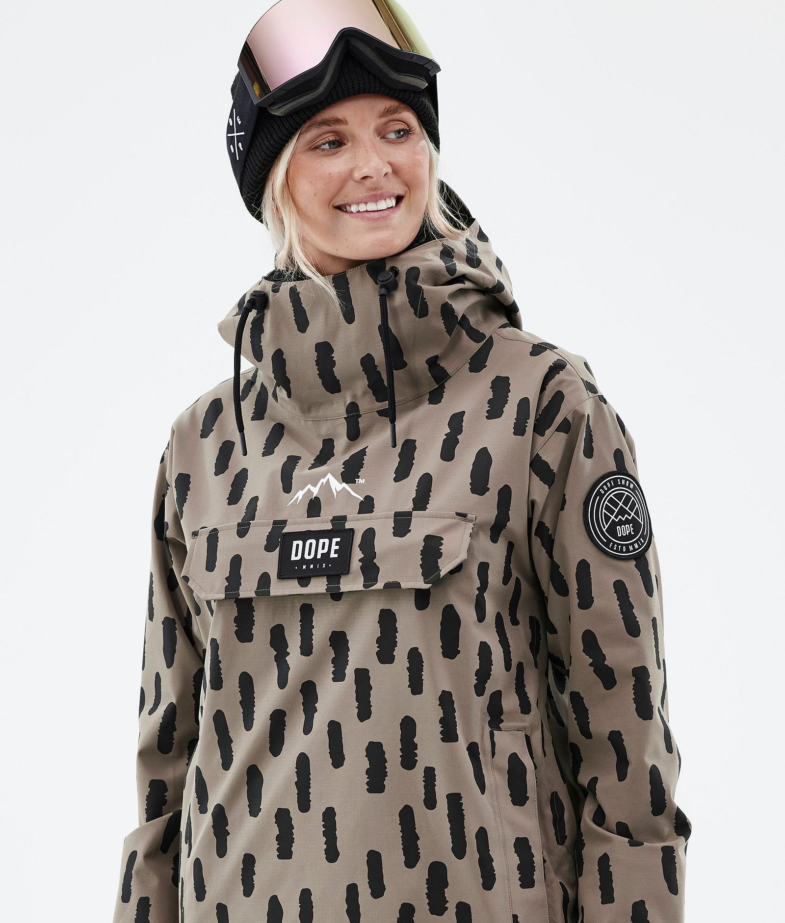 Dope Blizzard W 2022 Veste de Ski Femme Stripes Walnut, Image 2 sur 9