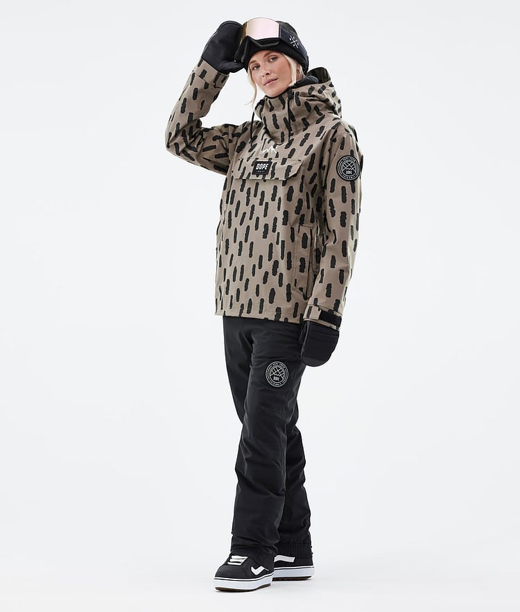 Dope Blizzard W 2022 Snowboard Jacket Women Stripes Walnut