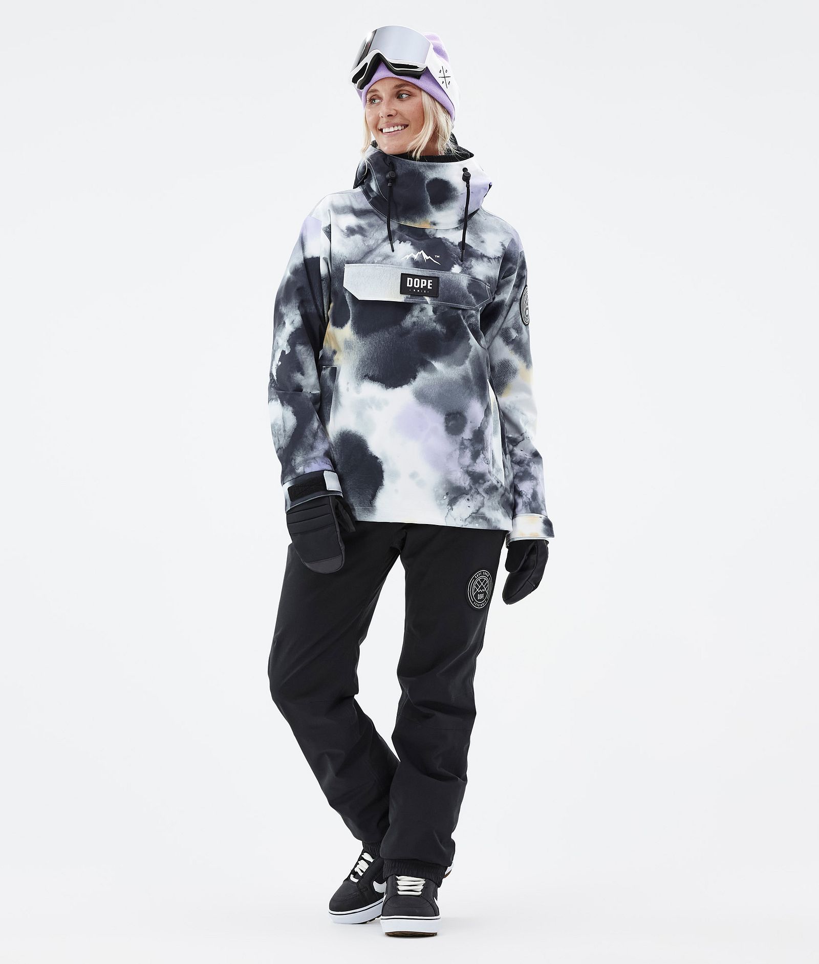 Dope Blizzard W 2022 Snowboard Jacket Women Tiedye Black Purple Renewed, Image 3 of 9