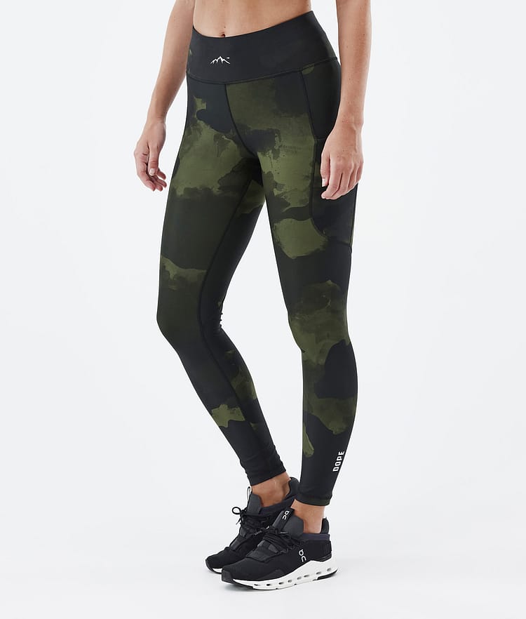 Dope Lofty Tech Legginsy Kobiety Green Camo, Zdjęcie 1 z 8