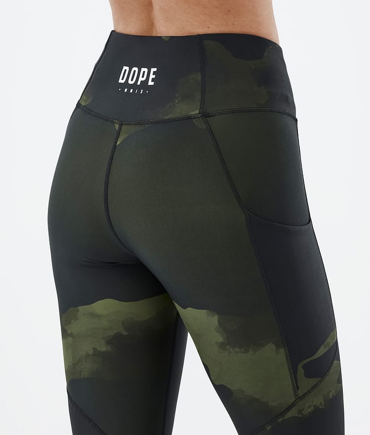 Dope Lofty Tech Legginsy Kobiety Green Camo, Zdjęcie 7 z 8