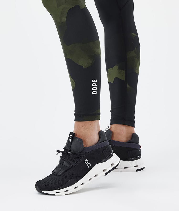 Dope Lofty Tech Leggings Dames Green Camo