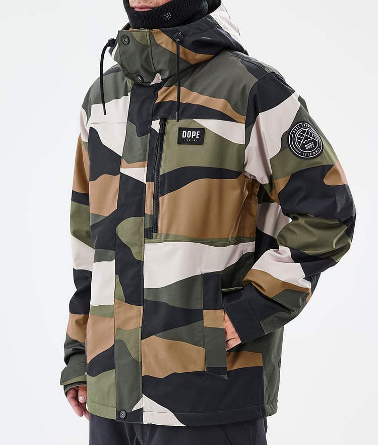 Dope Blizzard Full Zip Snowboard Jacket Men Shards Gold Green, Image 7 of 9