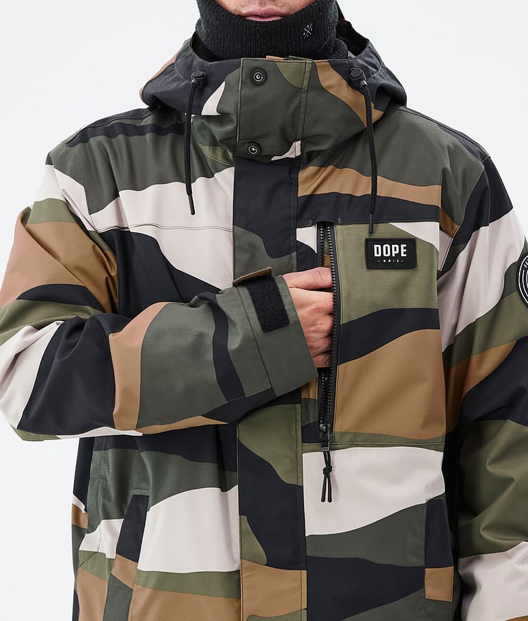 Dope Blizzard Full Zip Snowboard Jacket Men Shards Gold Green, Image 8 of 9