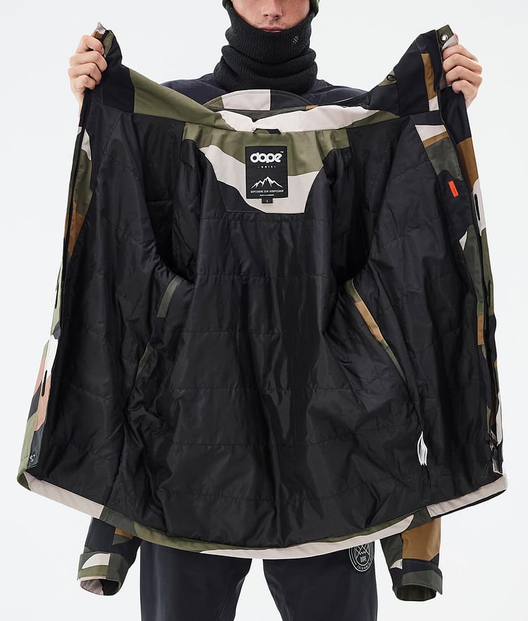 Dope Blizzard Full Zip Snowboard Jacket Men Shards Gold Green, Image 9 of 9