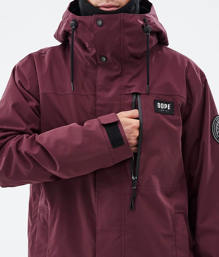 Dope Blizzard Full Zip Ski Jacket Men Burgundy