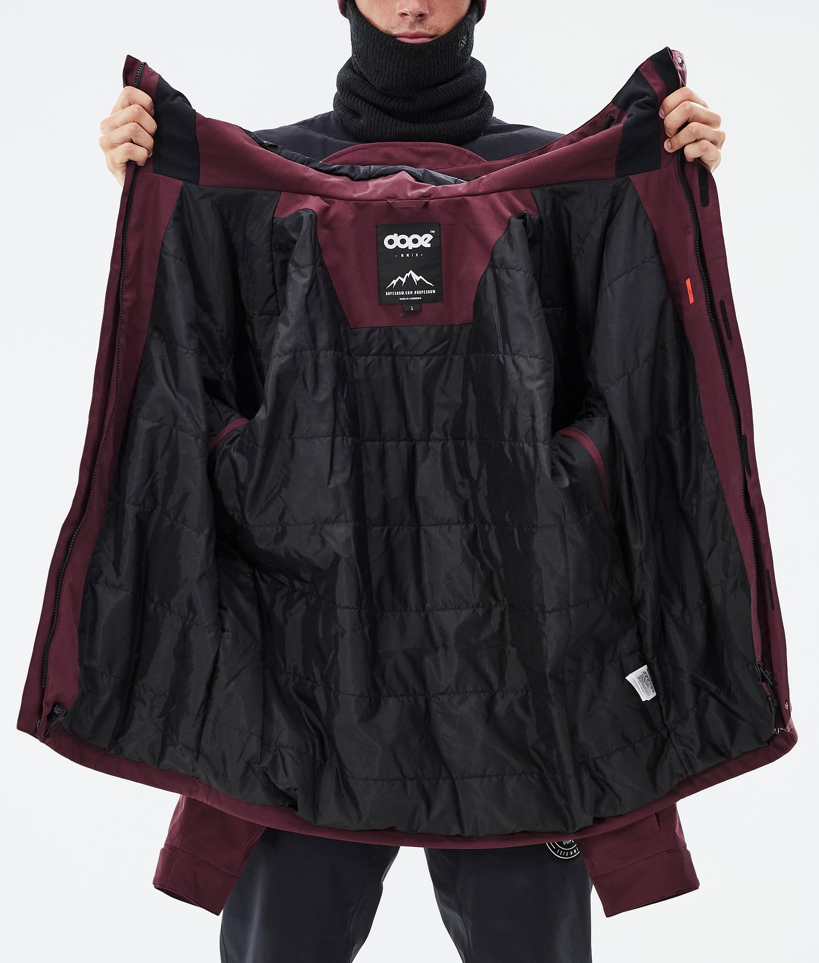 Dope Blizzard Full Zip Lyžařská Bunda Pánské Burgundy, Obrázek 9 z 9