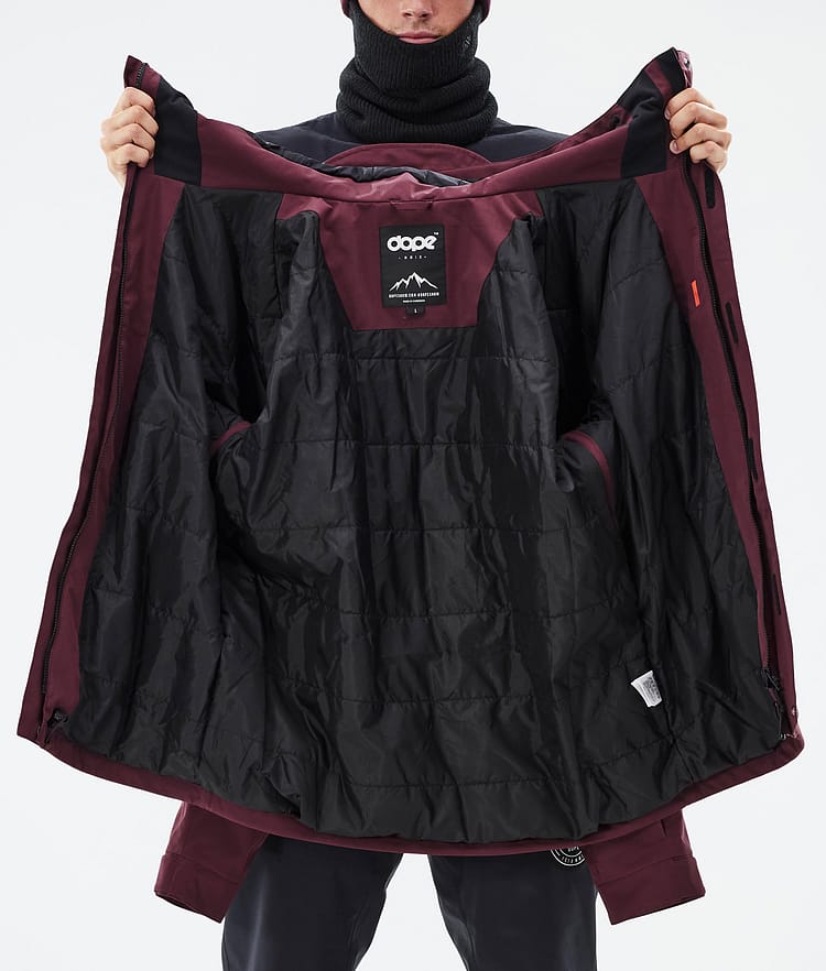 Dope Blizzard Full Zip Ski Jacket Men Burgundy