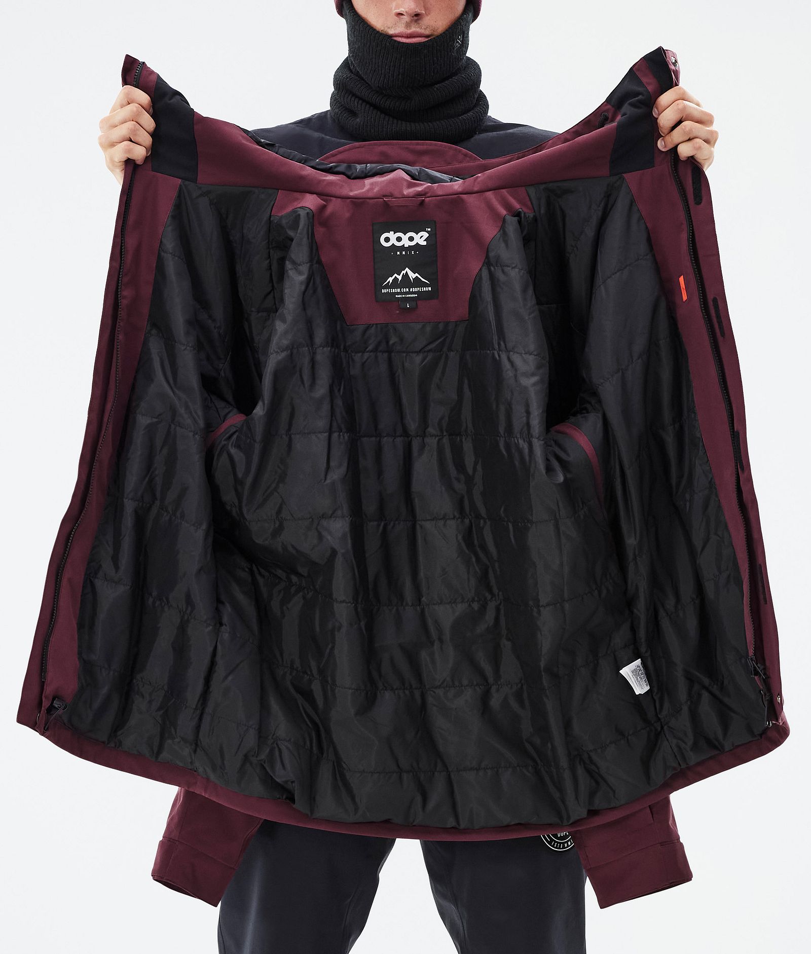 Dope Blizzard Full Zip Snowboard Jacket Men Burgundy, Image 9 of 9