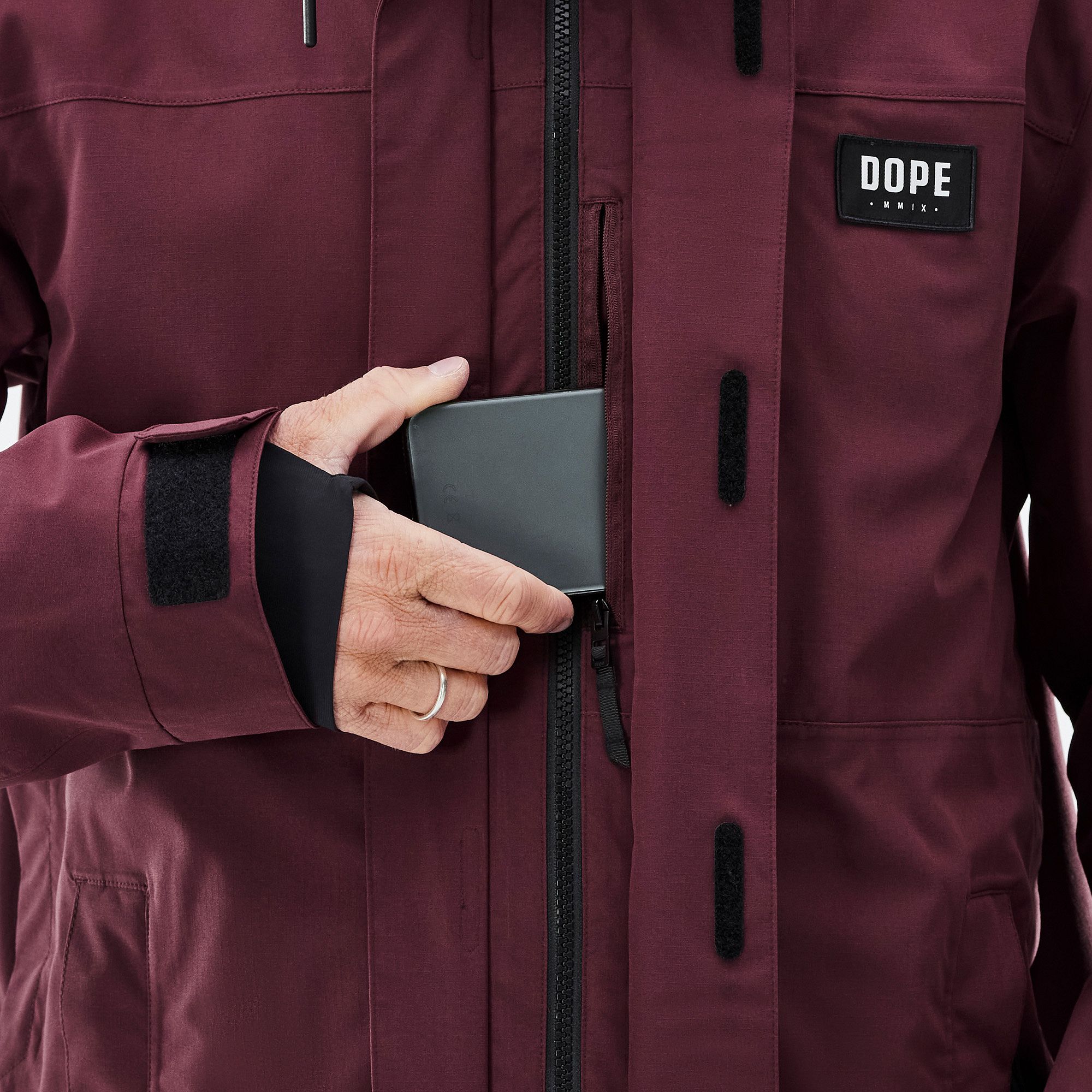 Dope Blizzard Full Zip Snowboard Jacket Men Burgundy