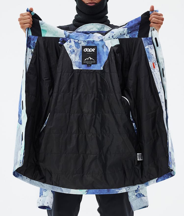 Dope Blizzard Full Zip Snowboard Jacket Men Spray Blue Green