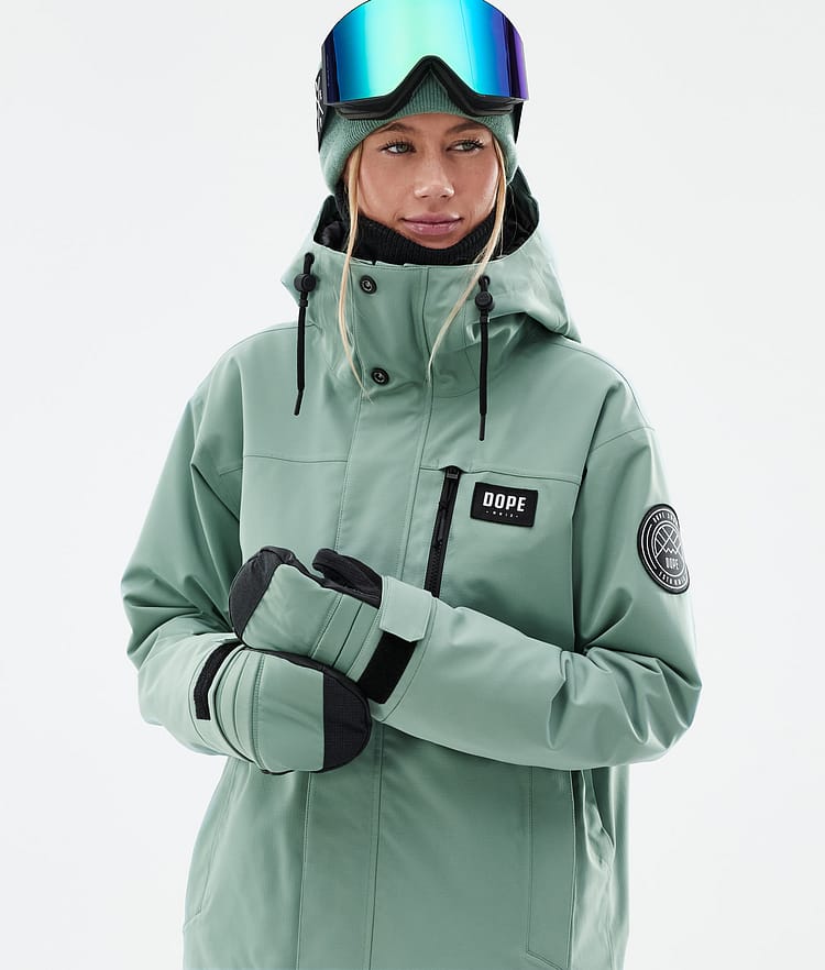 Dope Blizzard W Full Zip 24 Snowboard jas Dames Faded Green, Afbeelding 2 van 10
