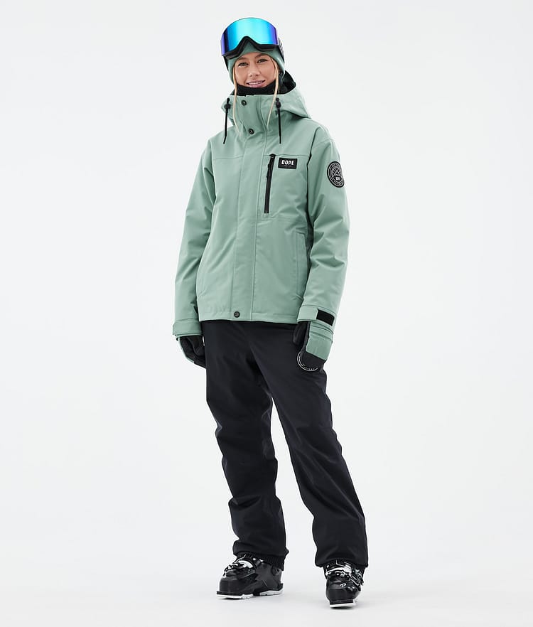 Dope Blizzard W Full Zip 24 Ski jas Dames Faded Green, Afbeelding 3 van 10