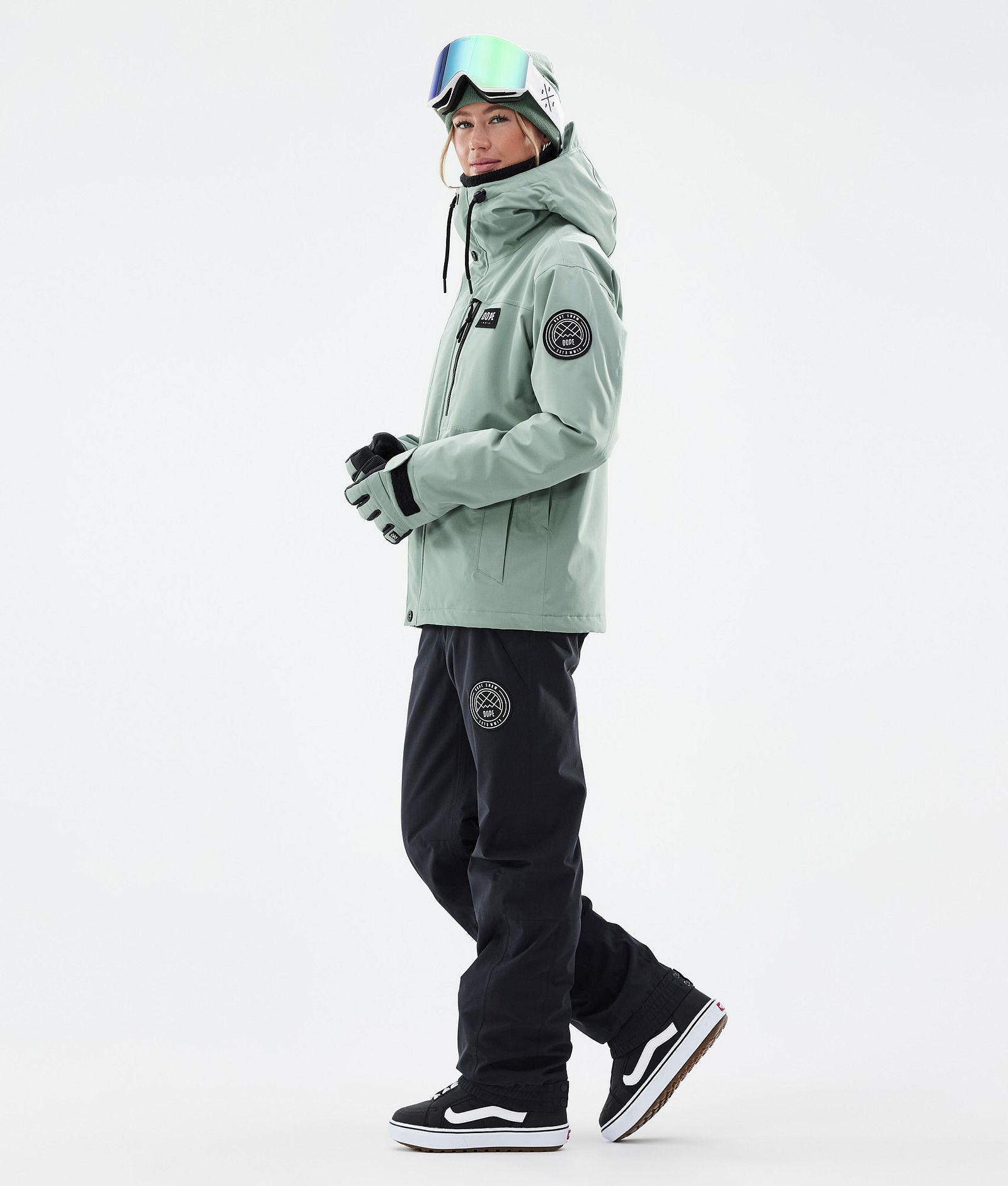 Dope Blizzard W Full Zip Snowboard Jacket Women Faded Green
