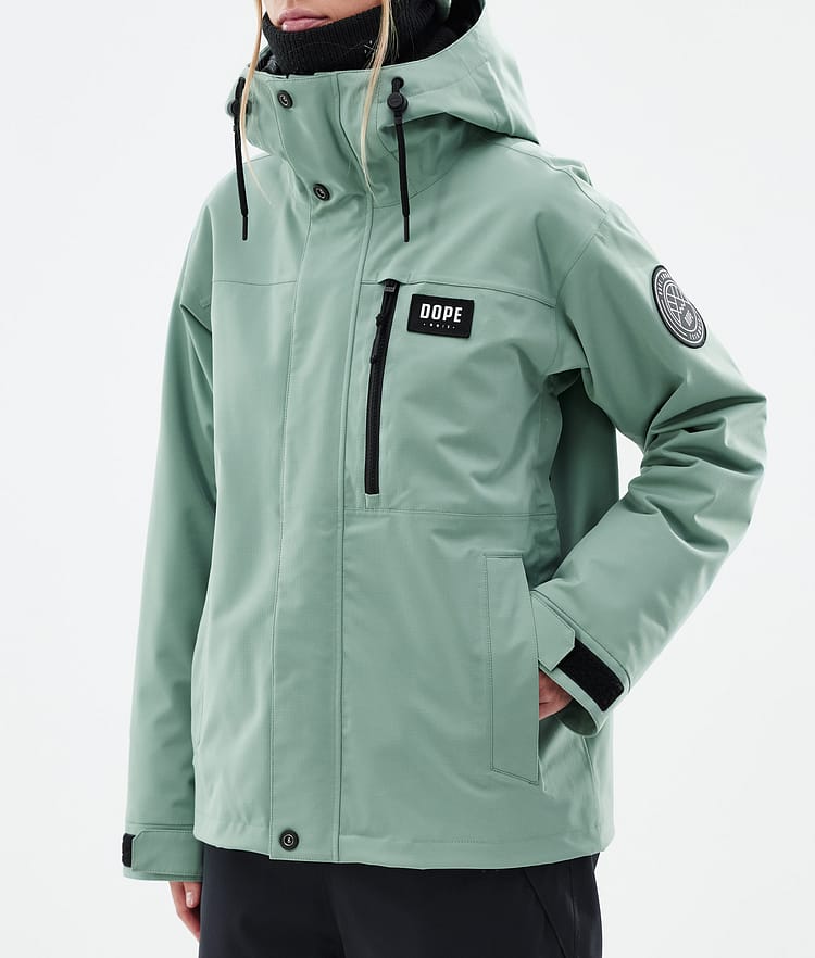 Dope Blizzard W Full Zip 24 Ski jas Dames Faded Green, Afbeelding 8 van 10