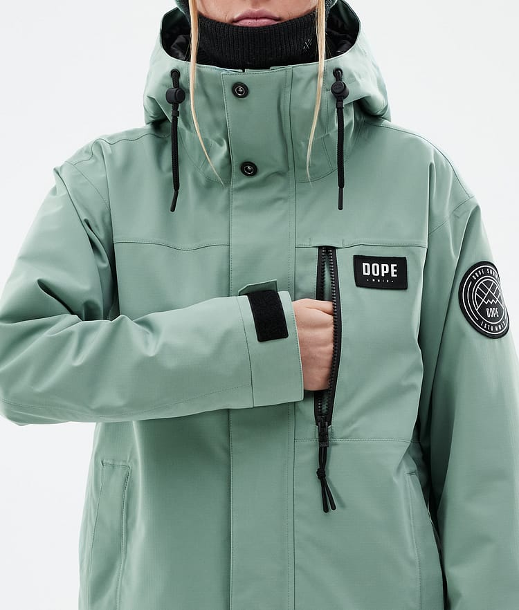 Dope Blizzard W Full Zip 24 Snowboard jas Dames Faded Green, Afbeelding 9 van 10