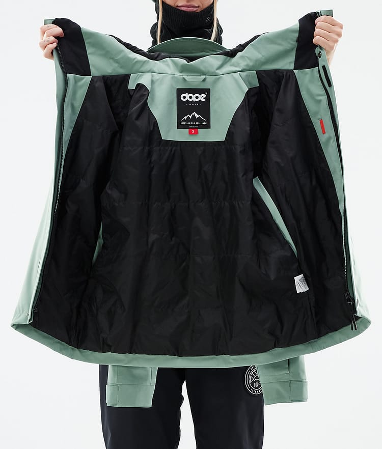 Dope Blizzard W Full Zip 24 Snowboard jas Dames Faded Green, Afbeelding 10 van 10