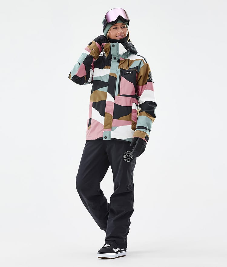 Dope Blizzard W Full Zip Snowboardjakke Dame Shards Gold Muted Pink Renewed, Billede 3 af 9