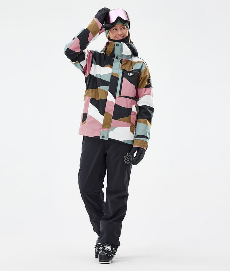Dope Blizzard W Full Zip Ski jas Dames Shards Gold Muted Pink, Afbeelding 2 van 9